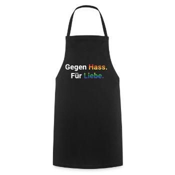 Liebe statt Hass Spruch Frieden Statement - Kochschürze - Schwarz - Vorne - AI Model Male 185 dark (185cm)