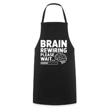 Brain Rewiring Please Wait... - Cooking Apron - black - Front - AI Model Male 185 dark (185cm)