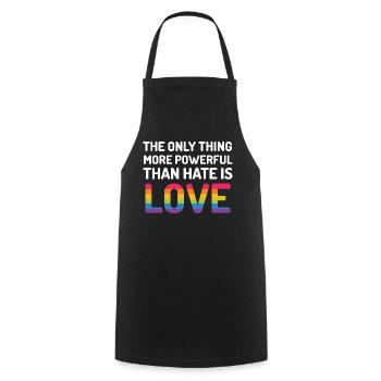 Mois de la fierté LGBTQ - La seule chose plus puissante - Tablier de cuisine - noir - Devant - AI Model Male 185 dark (185cm)