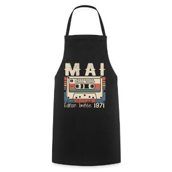 Mai 1983 - Tablier de cuisine - noir - Devant - AI Model Male 185 dark (185cm)