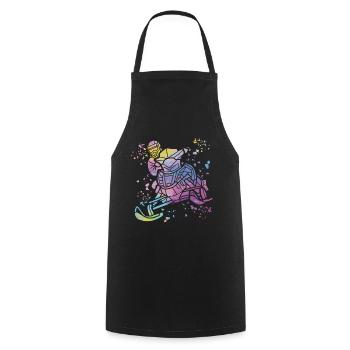 Snowmobile, Snowmobile, Snowmobile - Cooking Apron - black - Front - AI Model Male 185 dark (185cm)