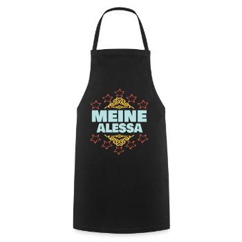 Ehefrau Alessa - Kochschürze - Schwarz - Vorne - AI Model Male 185 dark (185cm)
