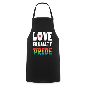 LGBTQ Pride Month - Love. Equality. Pride - Cooking Apron - black - Front - AI Model Male 185 dark (185cm)