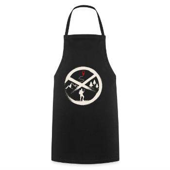 Geocaching Hiker Nature Map Pin Art - Cooking Apron - black - Front - AI Model Male 185 dark (185cm)