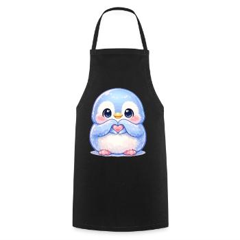 Zarter Pinguin Herzfreund - Kochschürze - Schwarz - Vorne - AI Model Male 185 dark (185cm)