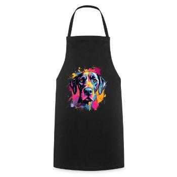 Great Dane Dog Splash Art Colorful - Cooking Apron - black - Front - AI Model Male 185 dark (185cm)