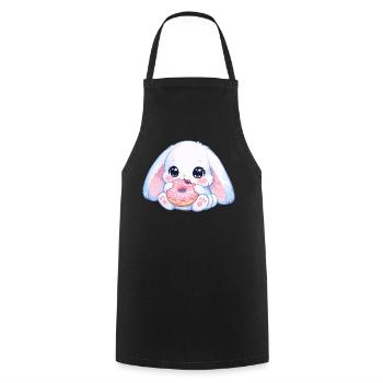 Kawaii Hase mit Donut - Kochschürze - Schwarz - Vorne - AI Model Male 185 dark (185cm)
