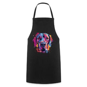 Great Dane Colorful Dog Splash Art - Cooking Apron - black - Front - AI Model Male 185 dark (185cm)