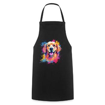 Splash Art Golden Retriever - Kochschürze - Schwarz - Vorne - AI Model Male 185 dark (185cm)
