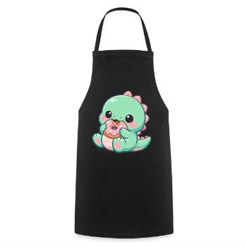 Donut Dino Sugar Joy - Cooking Apron - black - Front - AI Model Male 185 dark (185cm)