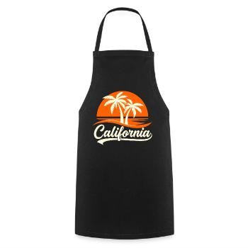 California Palm Trees Sunset - Cooking Apron - black - Front - AI Model Male 185 dark (185cm)