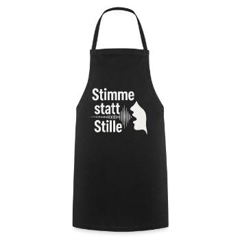 Stimme statt Stille Meinungsfreiheit Spruch - Kochschürze - Schwarz - Vorne - AI Model Male 185 dark (185cm)