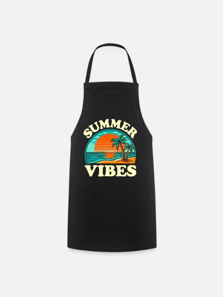 Sommer Vibes Strandsonne - Kochschürze - Schwarz