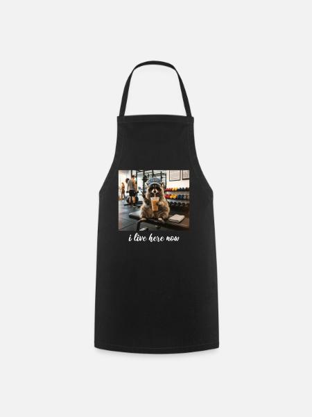 I Live Here Now Raccoon Gym Workout - Forklæde - sort