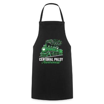 Cerebral Palsy Awareness Train - Cooking Apron - black - Front - AI Model Male 185 dark (185cm)