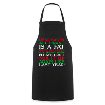 Dear Santa - Cooking Apron - black - Front - AI Model Male 185 dark (185cm)