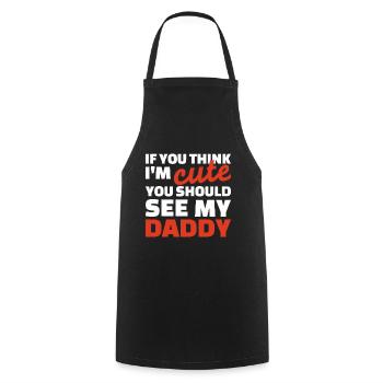 Daddy Cute Bold Typography Tee - Cooking Apron - black - Front - AI Model Male 185 dark (185cm)