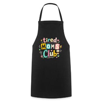 Müde Mamas Club - Kaffee Mama Humor - Kochschürze - Schwarz - Vorne - AI Model Male 185 dark (185cm)