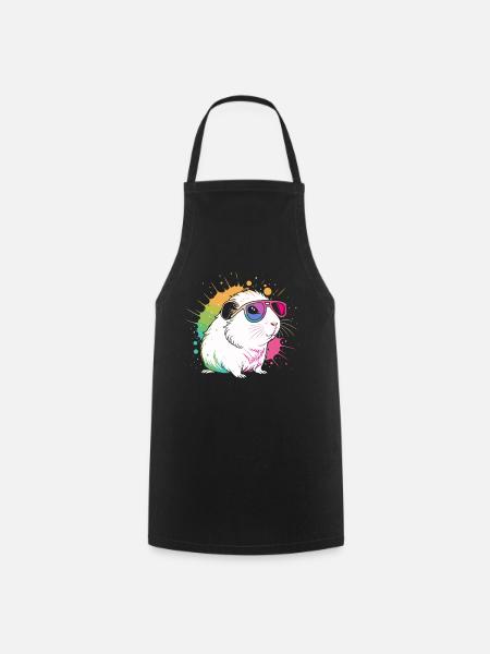 Hamster Pop Art Bunte Brille - Kochschürze - Schwarz