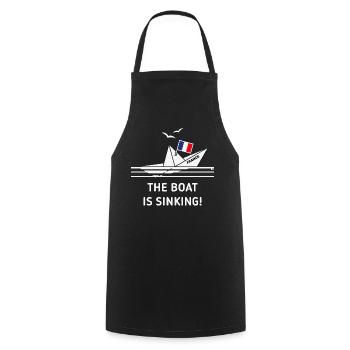 The Boat Is Sinking! (France / NEG) - Cooking Apron - black - Front - AI Model Male 185 dark (185cm)