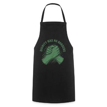 Human Rights Retro Dignity Has No Border Statement - Cooking Apron - black - Front - AI Model Male 185 dark (185cm)