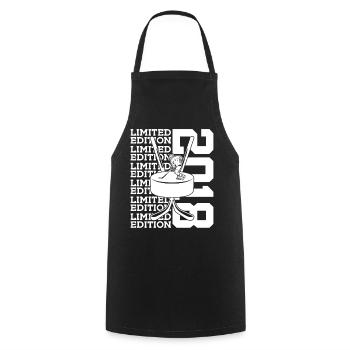 LIMITED EDITION 2018 EISHOCKEY 8. GEBURTSTAG - Cooking Apron - black - Front - AI Model Male 185 dark (185cm)