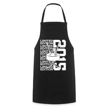 LIMITED EDITION 2015 EISHOCKEY 11. GEBURTSTAG - Cooking Apron - black - Front - AI Model Male 185 dark (185cm)