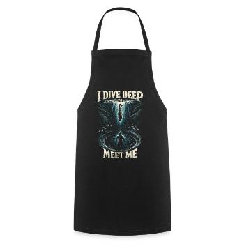 Apnée Je plonge profondément pour me rencontrer - Tablier de cuisine - noir - Devant - AI Model Male 185 dark (185cm)