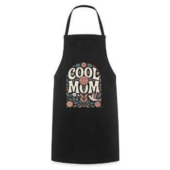 Cool Mom Retro Blumen Motiv Floral - Kochschürze - Schwarz - Vorne - AI Model Male 185 dark (185cm)