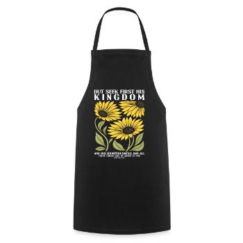 Christian Sunflower Positivity God Religion - Cooking Apron - black - Front - AI Model Male 185 dark (185cm)