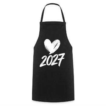 2027 Heart - Cooking Apron - black - Front - AI Model Male 185 dark (185cm)