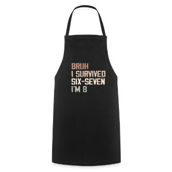 8th Birthday Design – Finally Eight Years Old - Cooking Apron - black - Front - AI Model Male 185 dark (185cm)
