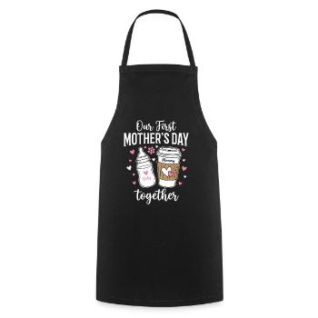 First Mothers Day Together Gift Mom - Cooking Apron - black - Front - AI Model Male 185 dark (185cm)