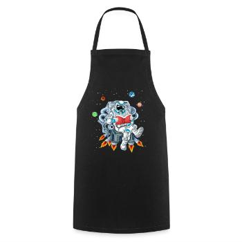 Astronaut Reading Space Shirt - Cooking Apron - black - Front - AI Model Male 185 dark (185cm)