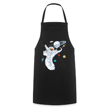 Astronaut Skiing Planet Shirt - Cooking Apron - black - Front - AI Model Male 185 dark (185cm)