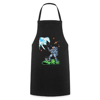 Astronaut Painting Space Shirt - Cooking Apron - black - Front - AI Model Male 185 dark (185cm)