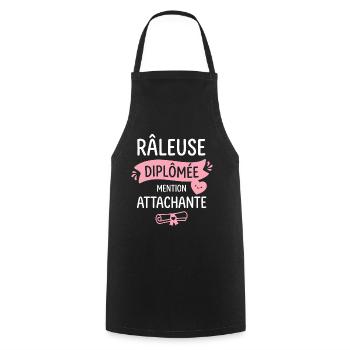 Râleuse Diplômée Mention Attachante - Tablier de cuisine - noir - Devant - AI Model Male 185 dark (185cm)