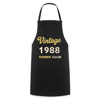Vintage 1988 Tennis Club Retro Geburtstag Geschenk - Kochschürze - Schwarz - Vorne - AI Model Male 185 dark (185cm)