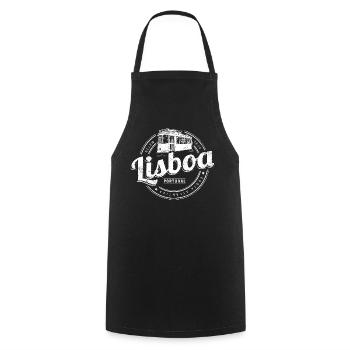 Lisbonne, Portugal avec un souvenir vintage rétro de tramway - Tablier de cuisine - noir - Devant - AI Model Male 185 dark (185cm)