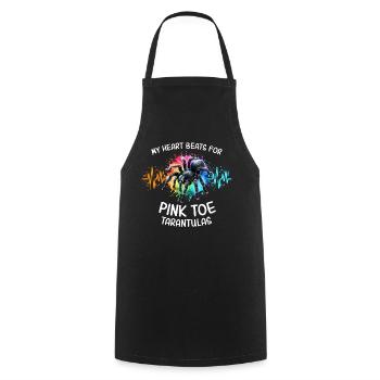 Pinkzeh Rosafuss Tarantel Herzlinie - Kochschürze - Schwarz - Vorne - AI Model Male 185 dark (185cm)