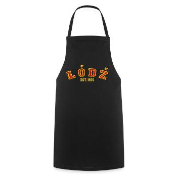 Łódź Est. 1976 - Cooking Apron - black - Front - AI Model Male 185 dark (185cm)