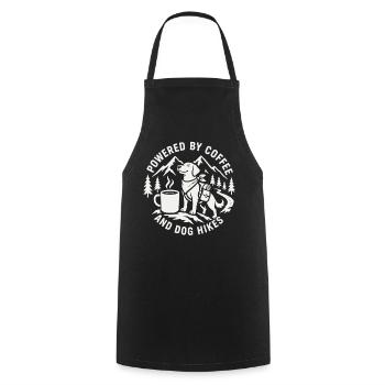 Powered By Coffee And Dog Hikes Design - Cooking Apron - black - Front - AI Model Male 185 dark (185cm)