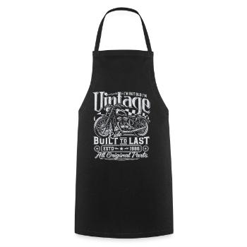 1986 Vintage Birthday Vintage Motorcycle Gift - Cooking Apron - black - Front - AI Model Male 185 dark (185cm)