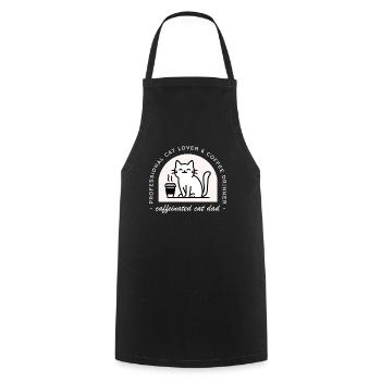 Katzenvater, lustiger Kaffeeliebhaber - Kochschürze - Schwarz - Vorne - AI Model Male 185 dark (185cm)