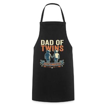 Dad Of Twins Twins Father Kids - Cooking Apron - black - Front - AI Model Male 185 dark (185cm)