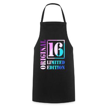 16e anniversaire Garçon Fille Adolescent Original 16 - Tablier de cuisine - noir - Devant - AI Model Male 185 dark (185cm)