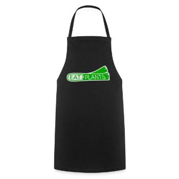 Sigle végétarien végan drôle de Eat Plants - Tablier de cuisine - noir - Devant - AI Model Male 185 dark (185cm)