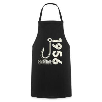70th Birthday Gift Angler Fishing Man 1956 - Cooking Apron - black - Front - AI Model Male 185 dark (185cm)