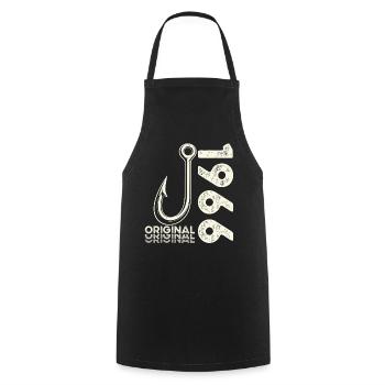 60th Birthday Gift Angler Fishing Man 1966 - Cooking Apron - black - Front - AI Model Male 185 dark (185cm)
