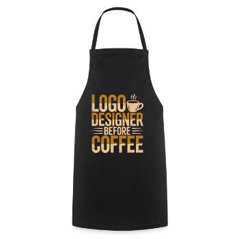 Logo Designer Before Brand Designer Coffee Lover - Kochschürze - Schwarz - Vorne - AI Model Male 185 dark (185cm)